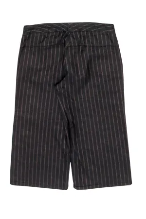 Dries Van Noten - Black & Brown Pinstripe Cropped Pants Sz 6