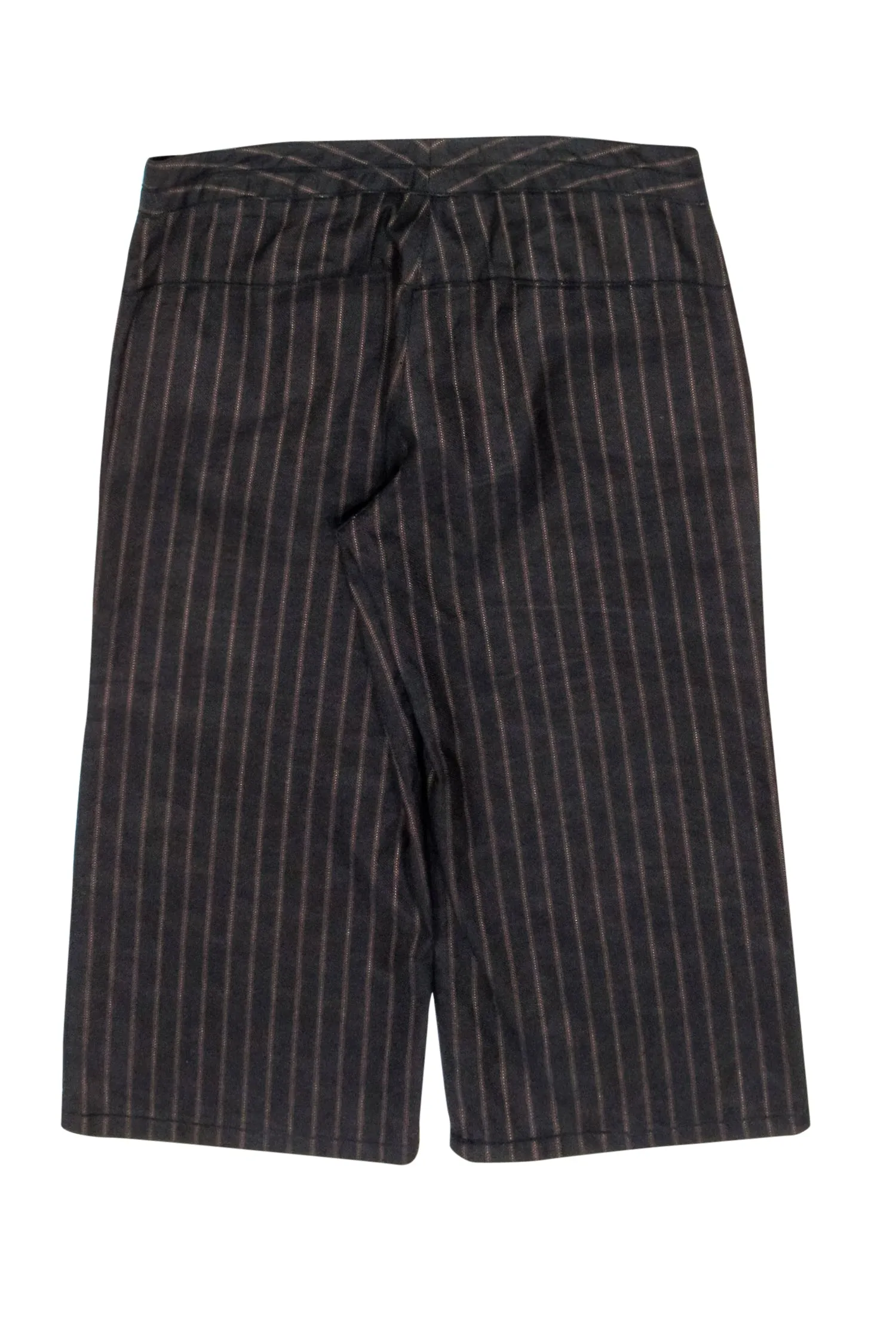 Dries Van Noten - Black & Brown Pinstripe Cropped Pants Sz 6