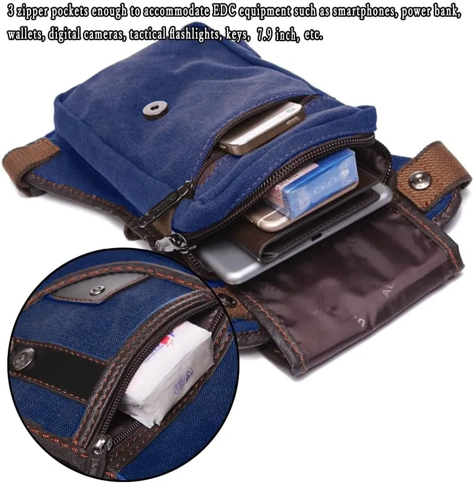 Drop Leg Bag Outdoor Tactical Fanny Pack for Men Women Multifunctional Thigh Bag for Motorcycle Bike Hiking Traveling Fishing Waist Leg Bag Dark Blue