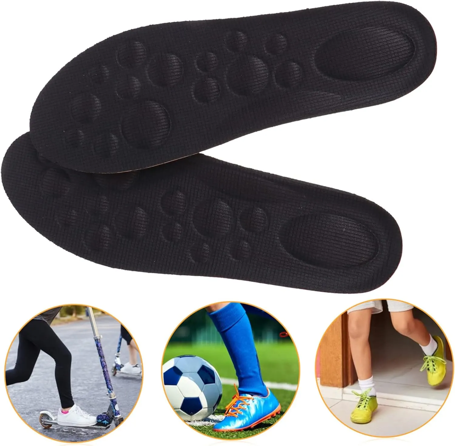 for Boys and Girls 2 Pairs of Arch Support Inserts Breathable Massaging Foam for Running Training Daily Use