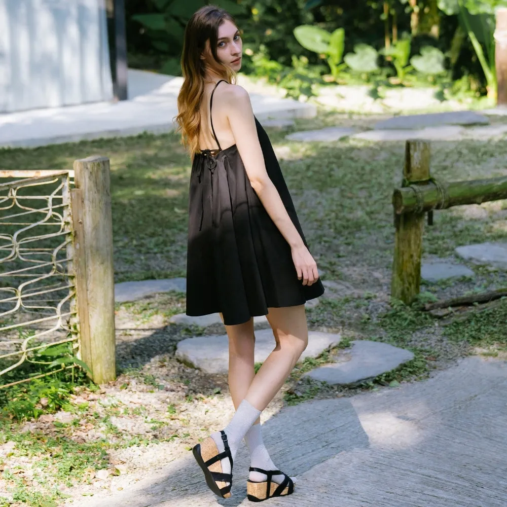 Formentera Bowknot Wedge Sandals (Nero)