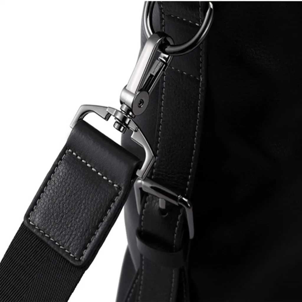 Genuine Leather Men's Casual Handbag Layer Cowhide Computer Bag Horizontal Crossbody Bag