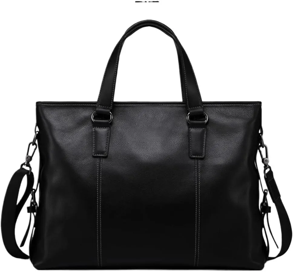 Genuine Leather Men's Casual Handbag Layer Cowhide Computer Bag Horizontal Crossbody Bag