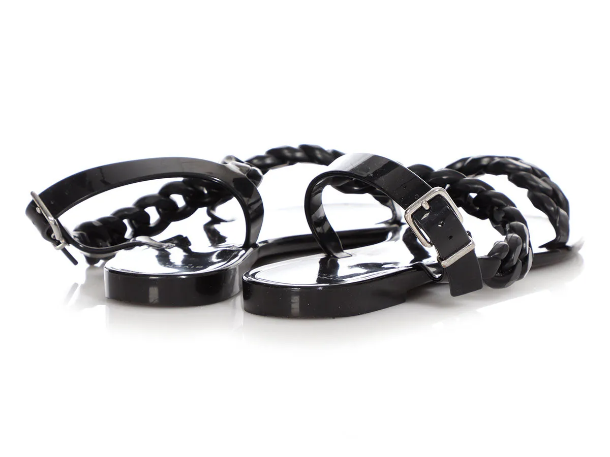 Givenchy Black Chain Jelly Flat Sandals