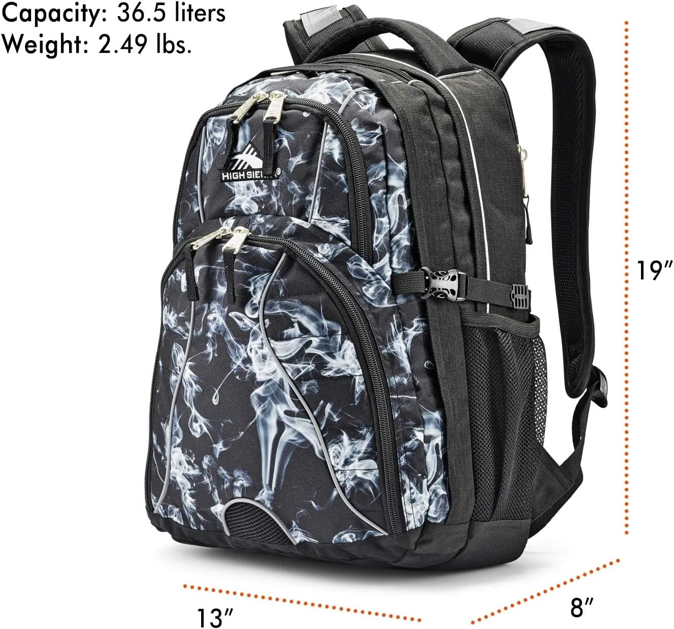 High Sierra Swerve Laptop Backpack, Black Steam/Black, One Size
