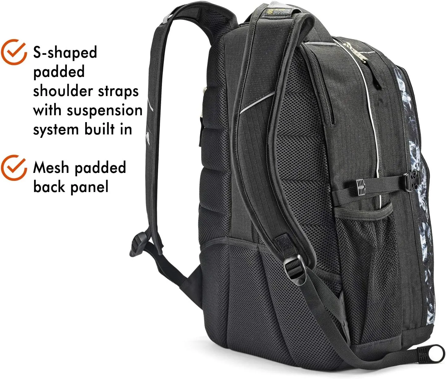High Sierra Swerve Laptop Backpack, Black Steam/Black, One Size