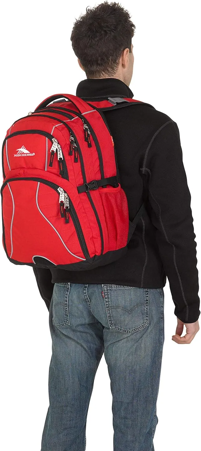 High Sierra Swerve Laptop Backpack, Crimson/Black, One Size