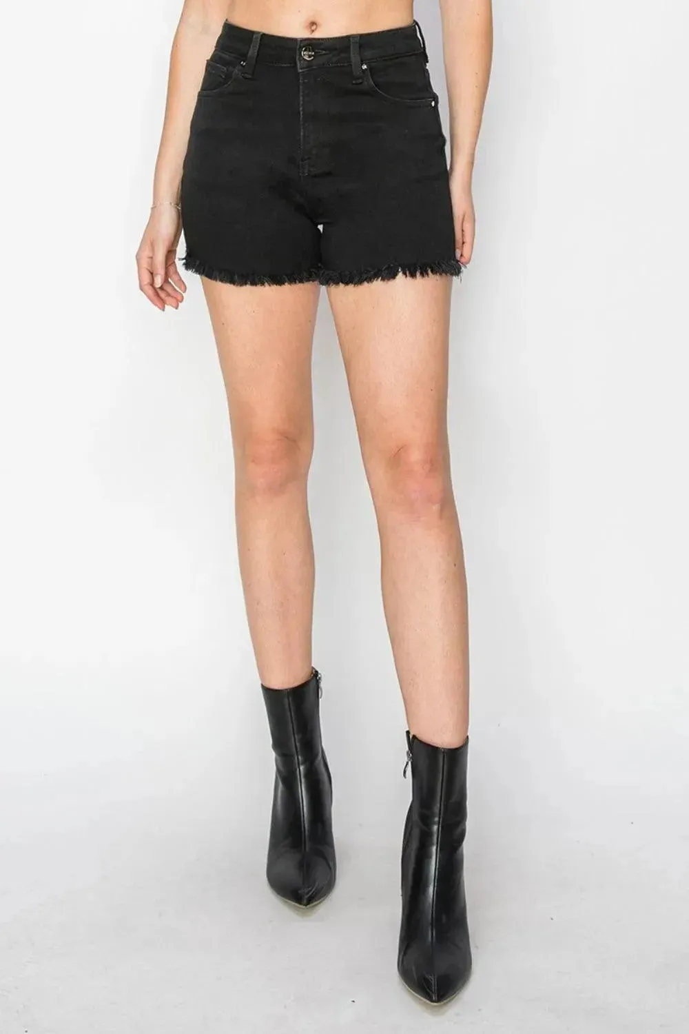 High-Waisted Edgy Raw Hem Denim Shorts for Effortless Summer Style