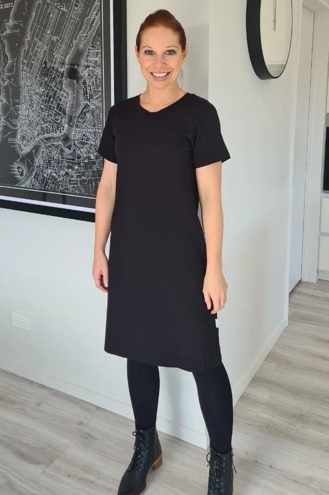 Homelee Taylor Tee Dress Black