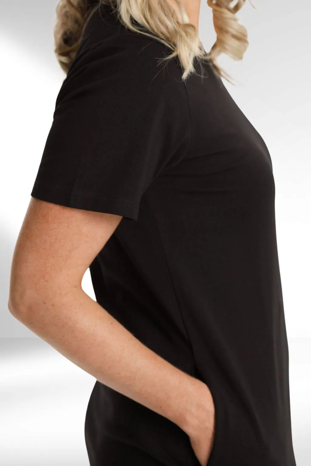Homelee Taylor Tee Dress Black