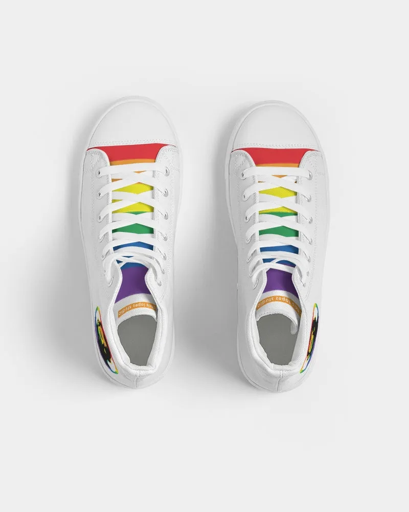 Icon, PRIDE White Hightop Canvas Shoe