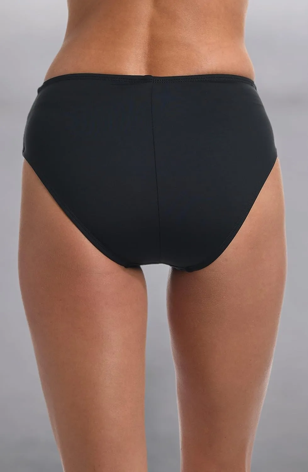 Island Goddess Banded Mid Waist Pant Bikini Swimsuit Bottom