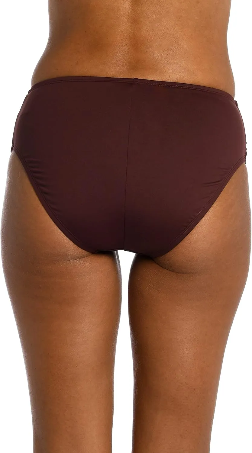 Island Goddess Banded Mid Waist Pant Bikini Swimsuit Bottom