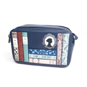 Jane Austen Books Design Mini Cross Body Bag in Navy