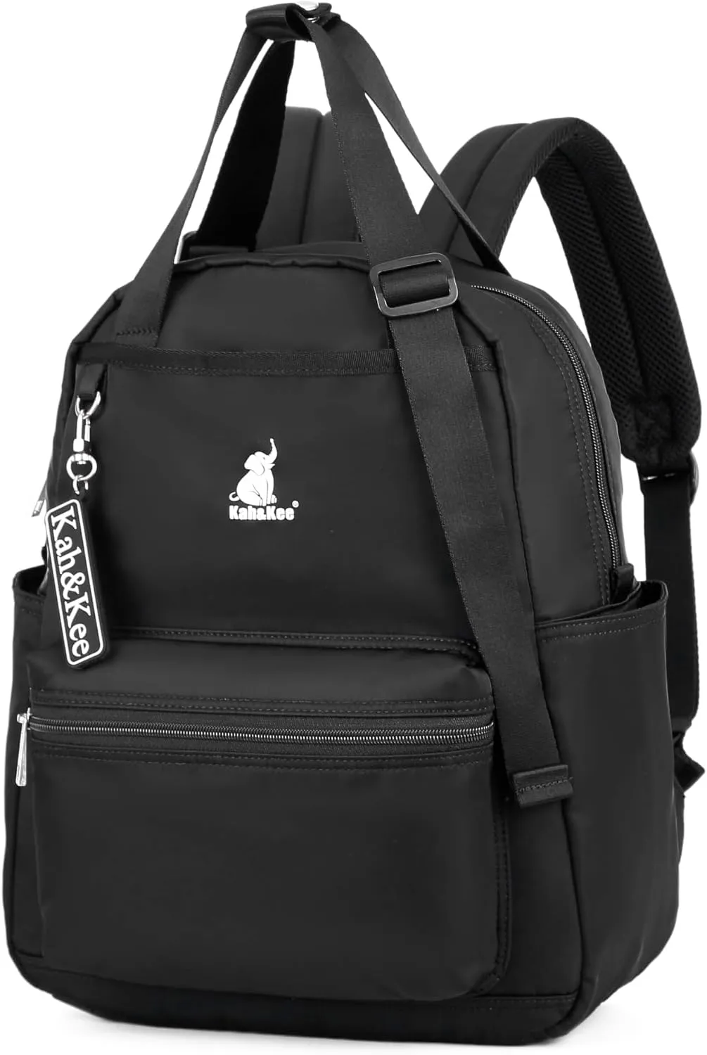 Kah&Kee Backpack Purse For Women Man Convertible Backpack Tote With Laptop Compartment 14 Inch Work Backpacks Waterproof Nurse Teacher Bag College Tote Daypack (Black)