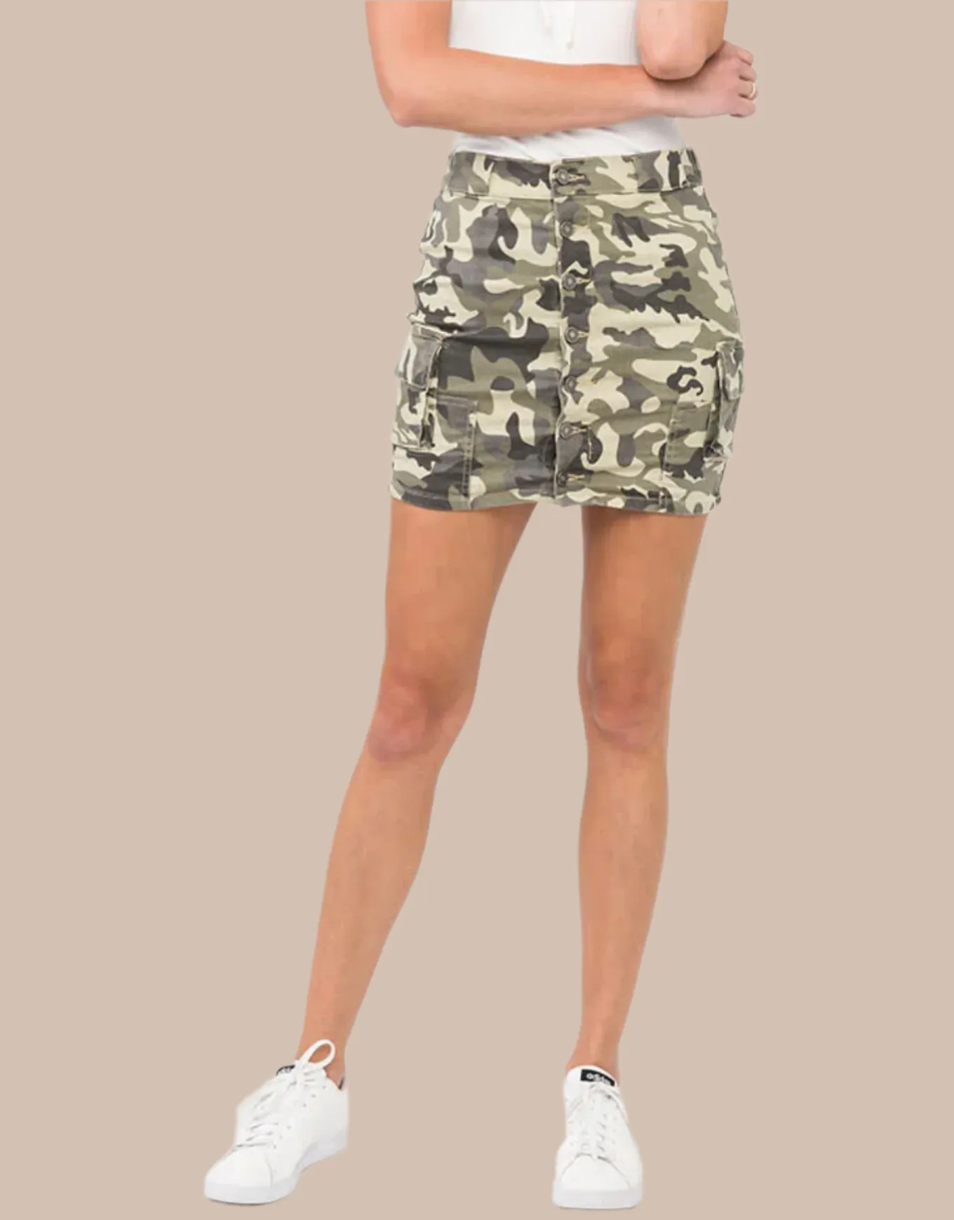 Kancan Mid Rise Cargo Mini Skirt