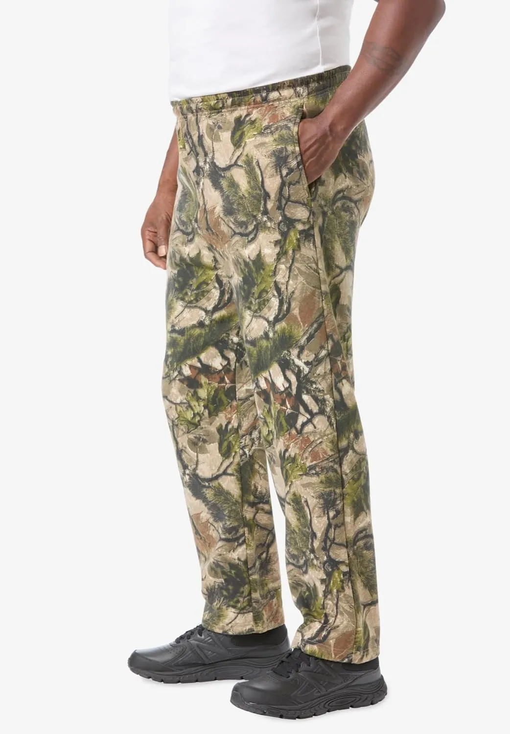 KingSize Men's Big & Tall Fleece Open-Bottom Sweatpants