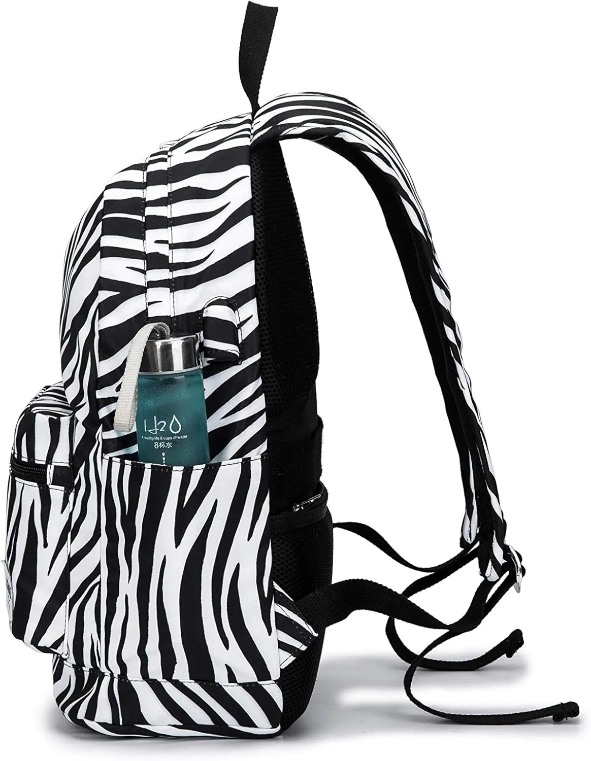 Kinmac Water Resistant Laptop Travel Outdoor Backpack with USB Charging Port for 13 inch 14 inch and 15.6 inch Laptop (Zebras)
