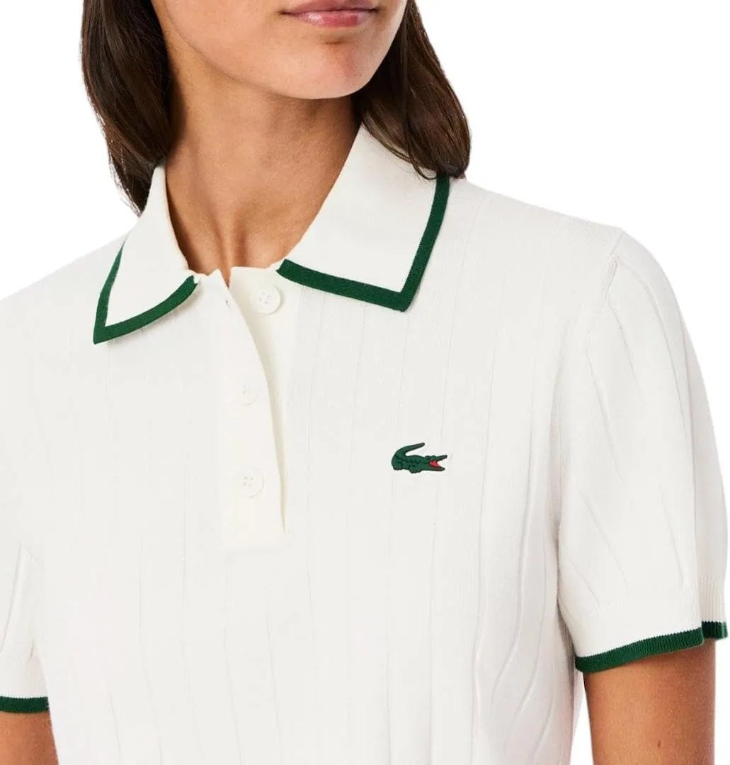 Lacoste Women's Short Sleeved Polo Collar Golf Sweater