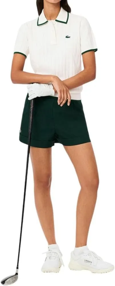 Lacoste Women's Short Sleeved Polo Collar Golf Sweater