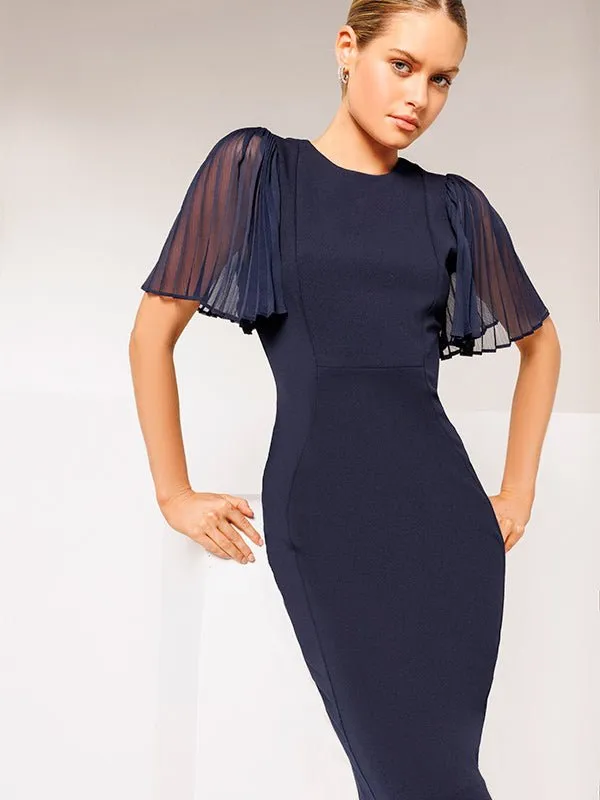 Layne Navy Crepe Dress