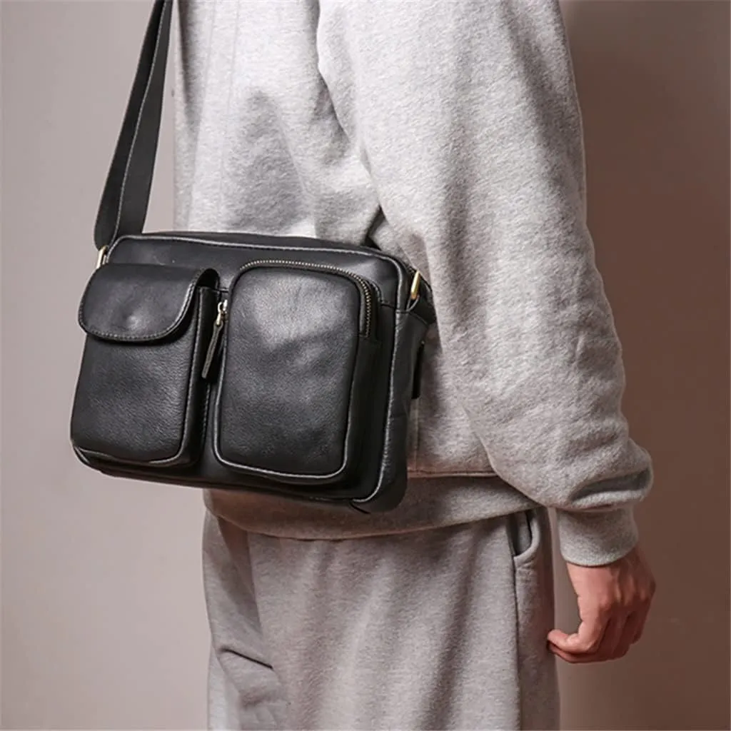 Leather messenger bag first layer cowhide casual men's bag youth shoulder bag