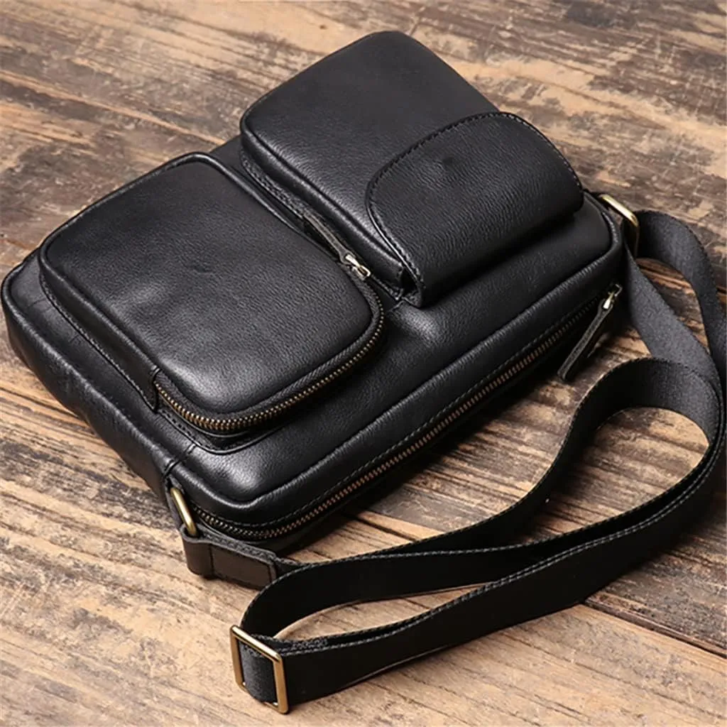 Leather messenger bag first layer cowhide casual men's bag youth shoulder bag