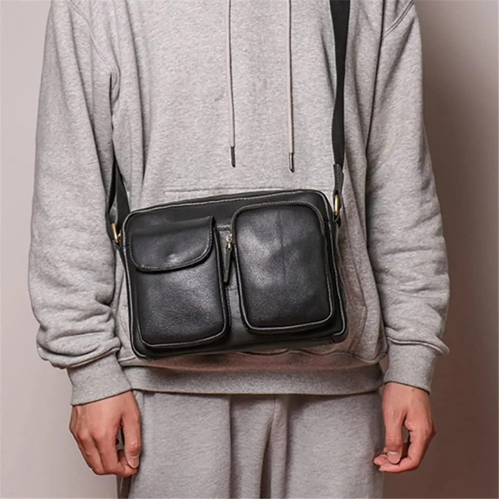 Leather messenger bag first layer cowhide casual men's bag youth shoulder bag