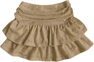 MakeMeChic Women's Y2K Mini Skirt with Shorts Ruffle Tiered Layer Skirts Skort