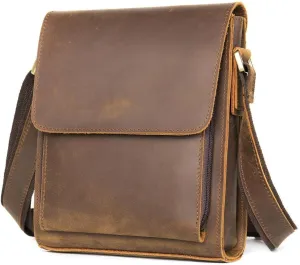 Men's Messenger bag leather shoulder bag 9.7 inch head layer cowhide briefcase
