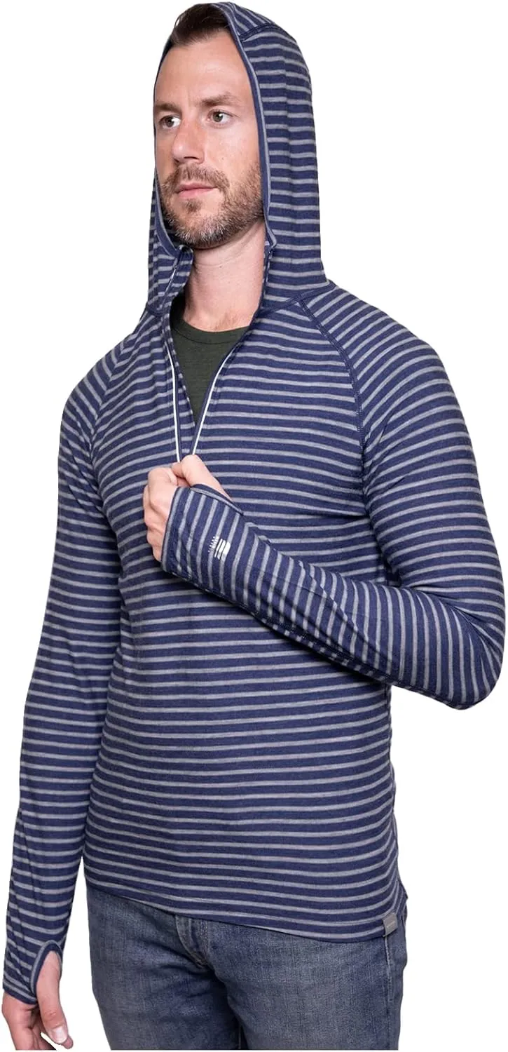 MERIWOOL Mens Base Layer Hoodie Lightweight Merino Wool Long Sleeve Thermal