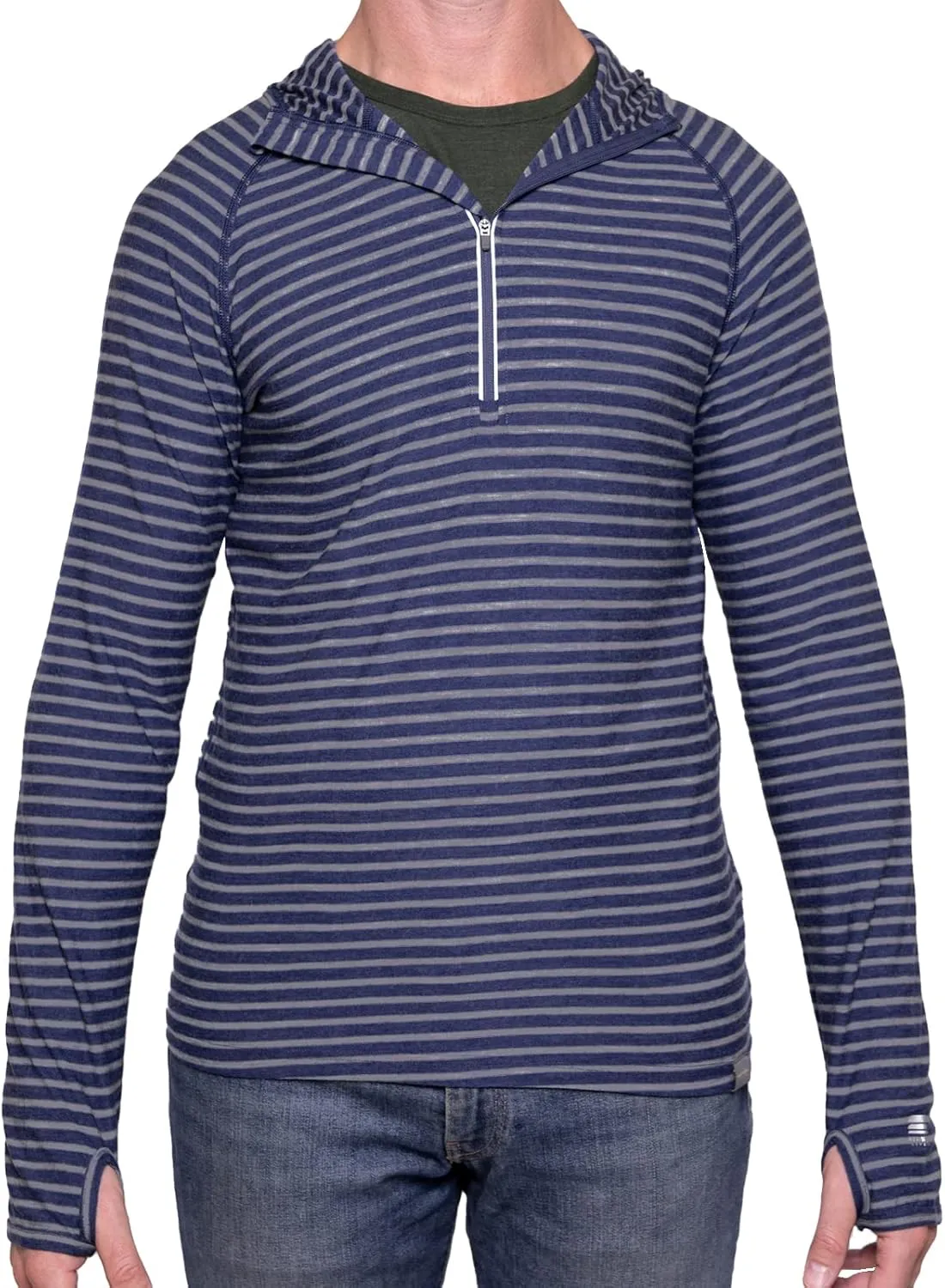 MERIWOOL Mens Base Layer Hoodie Lightweight Merino Wool Long Sleeve Thermal