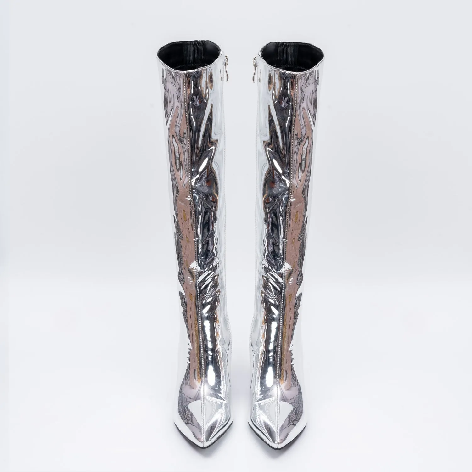 Metallic Muse - Silver Partywear Boots
