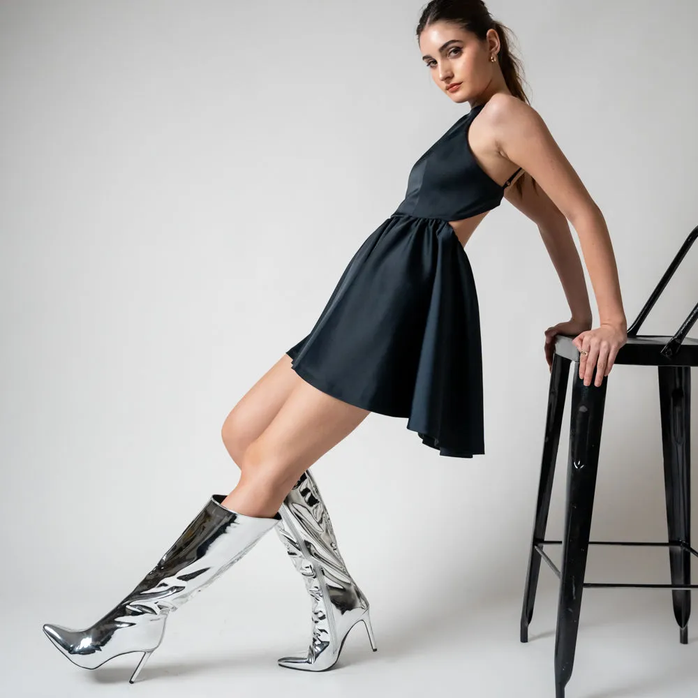 Metallic Muse - Silver Partywear Boots