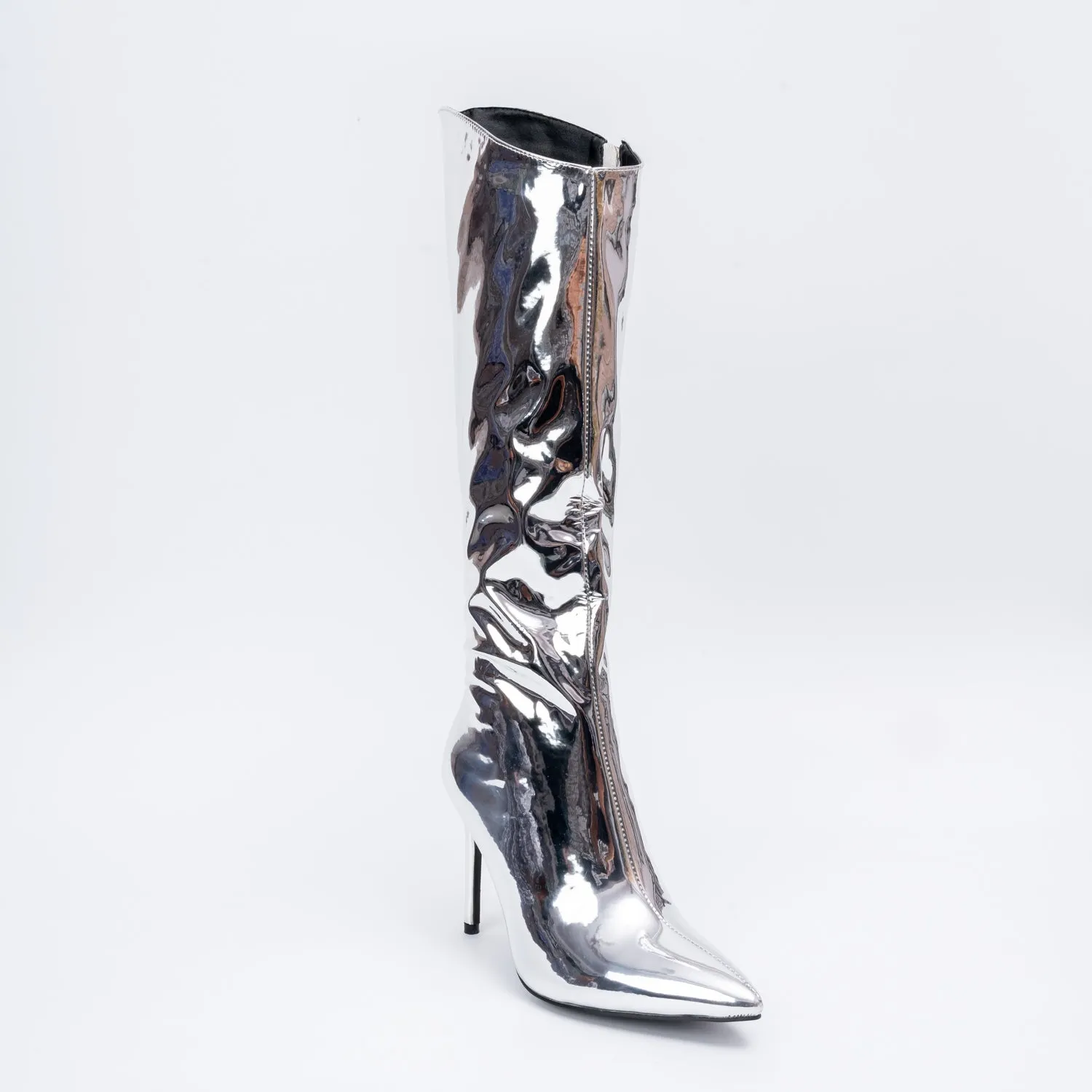 Metallic Muse - Silver Partywear Boots