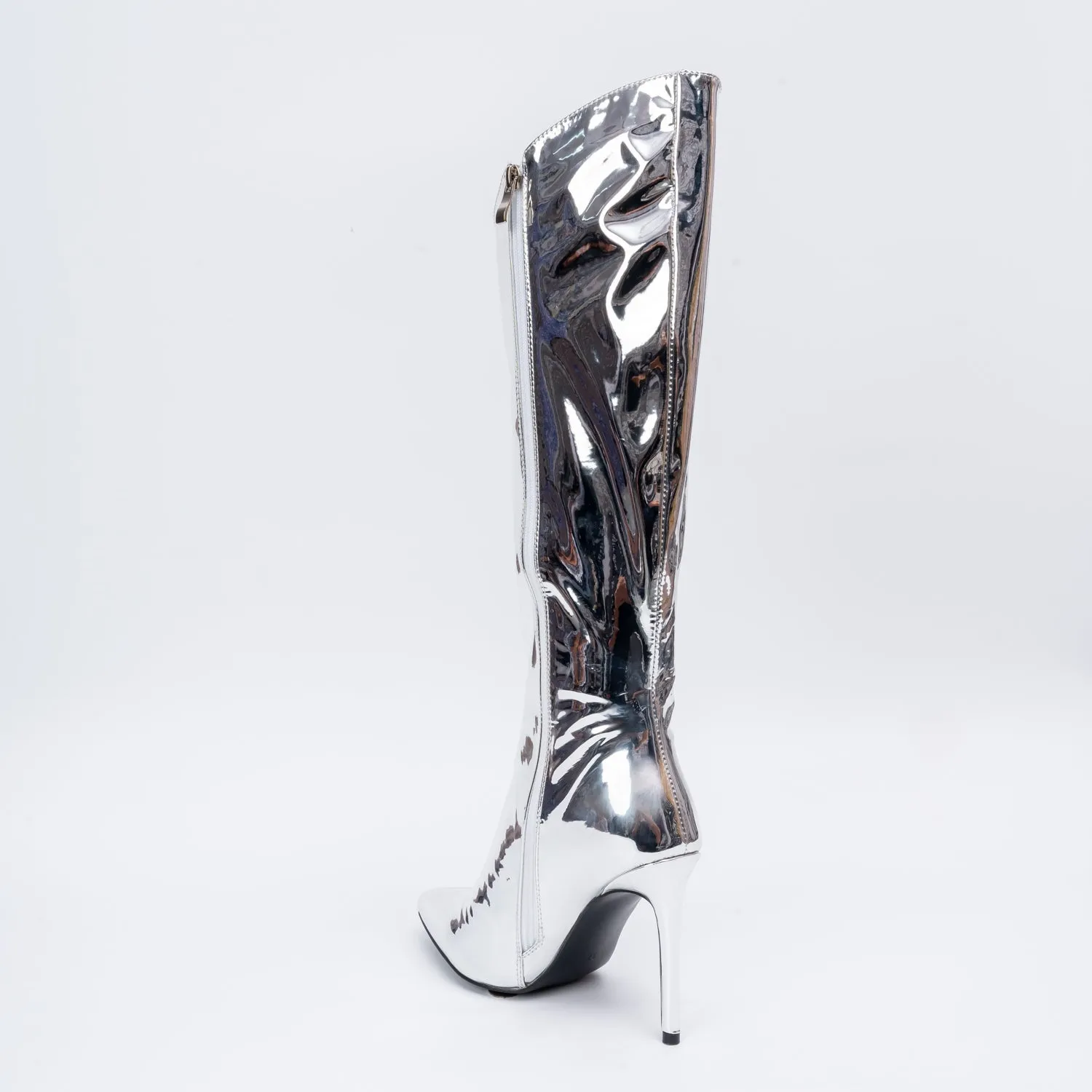 Metallic Muse - Silver Partywear Boots
