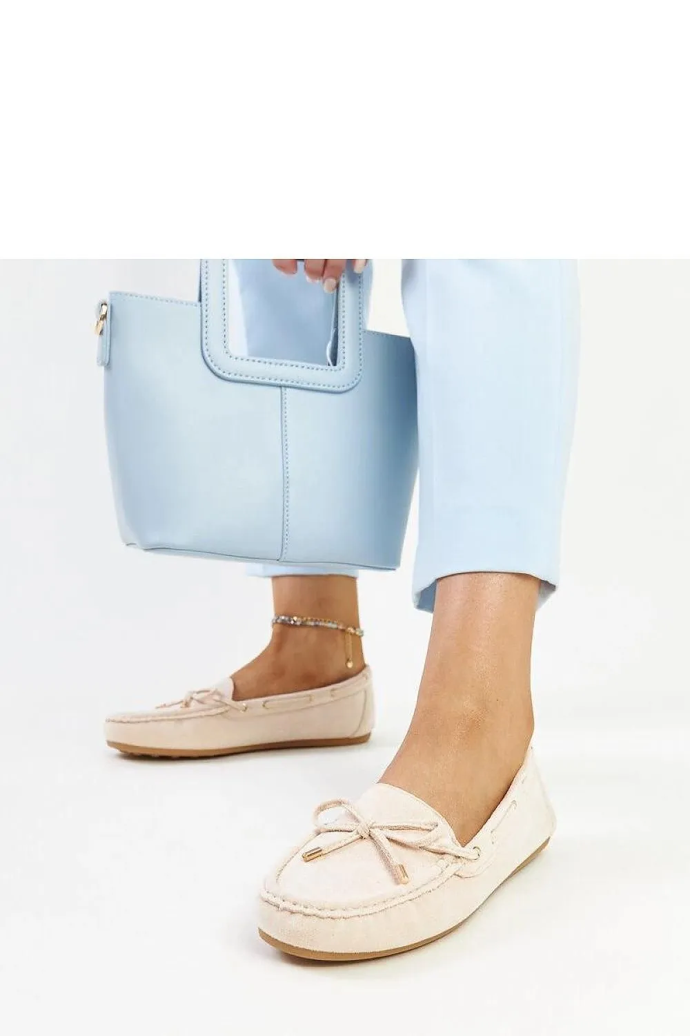 Navy blue suede moccasins