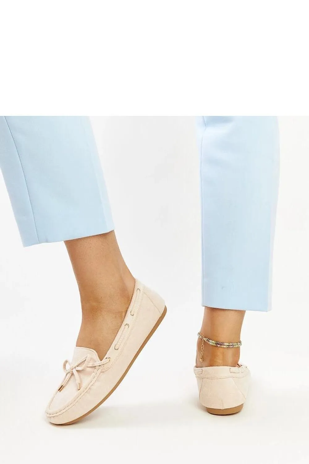 Navy blue suede moccasins