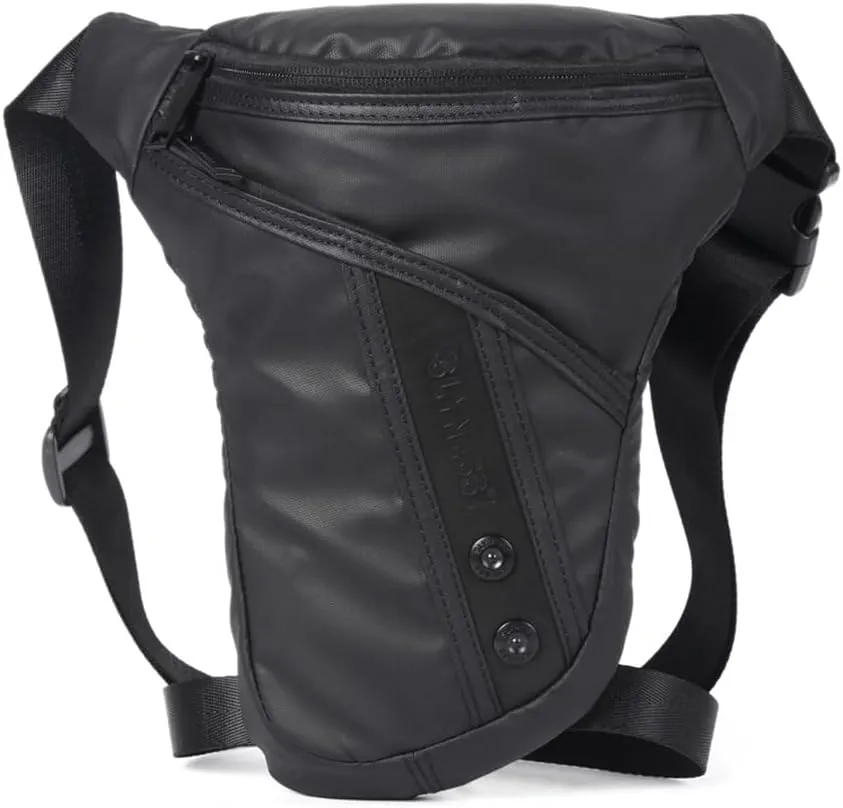 Oxford Drop Leg Bag Mesh Back Lightweight Water Repellent Thigh Bag Bike Motorcycle Unisex Travel Fanny Waist Pack Leg Pouch Black-01