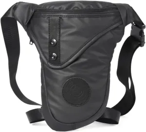 Oxford Drop Leg Bag Mesh Back Lightweight Water Repellent Thigh Bag Bike Motorcycle Unisex Travel Fanny Waist Pack Leg Pouch Black-02