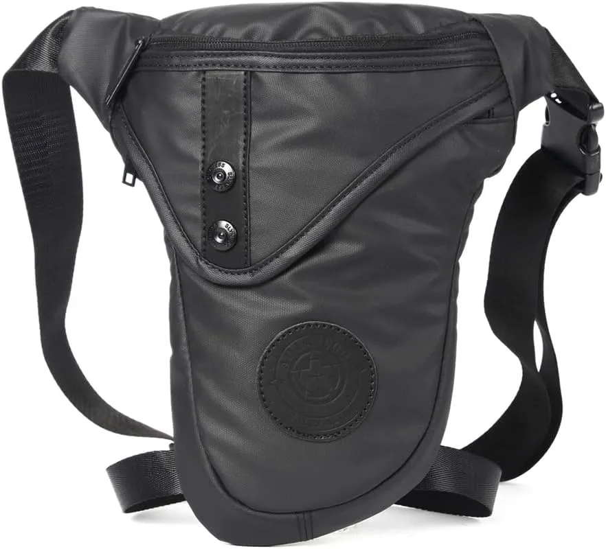 Oxford Drop Leg Bag Mesh Back Lightweight Water Repellent Thigh Bag Bike Motorcycle Unisex Travel Fanny Waist Pack Leg Pouch Black-02