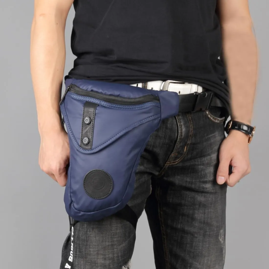 Oxford Drop Leg Bag Mesh Back Lightweight Water Repellent Thigh Bag Bike Motorcycle Unisex Travel Fanny Waist Pack Leg Pouch Blue-02