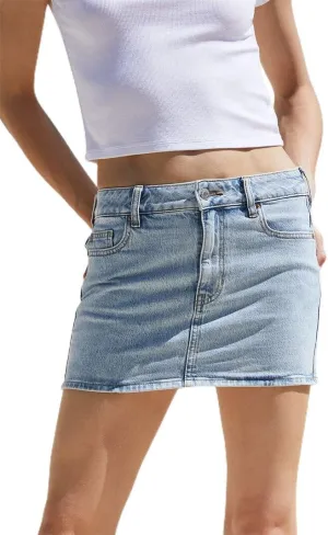 PacSun Women's Bella Light Indigo Denim Mini Skirt - Multicolor