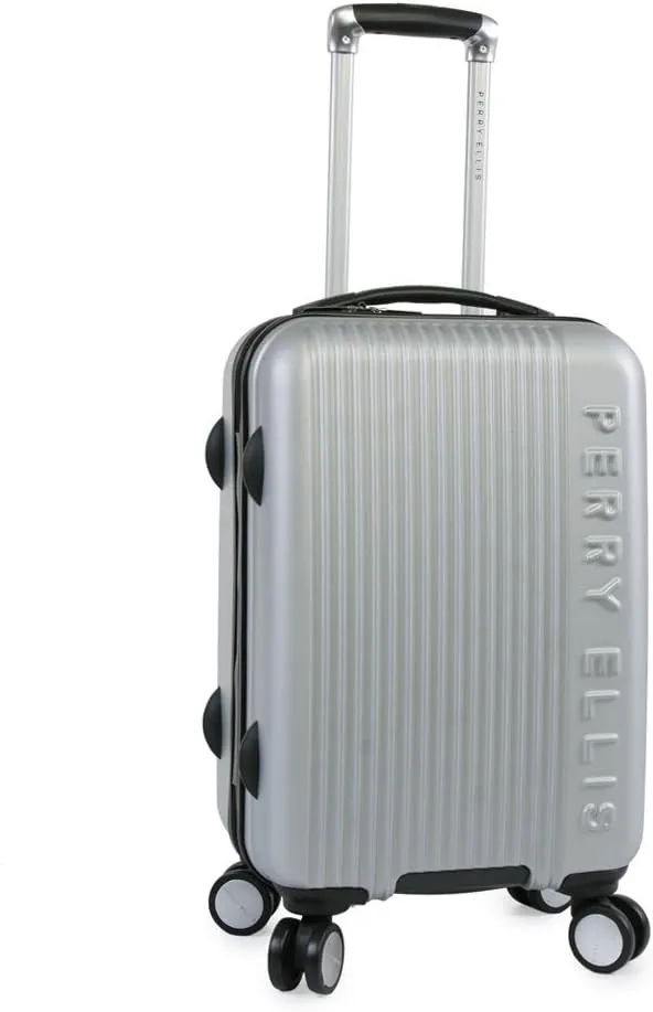 Perry Ellis Forte Hardside Spinner Carry On Luggage 21", Silver, One Size