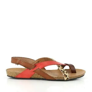Plakton 575126 Tan & Coral Thong Sandals