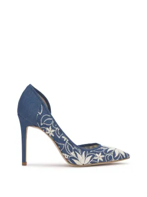 Prizma D'Orsay Pump in Floral Denim