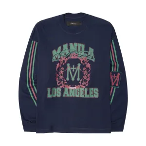 "FAST LANE" LONGSLEEVE TEE IN NAVY