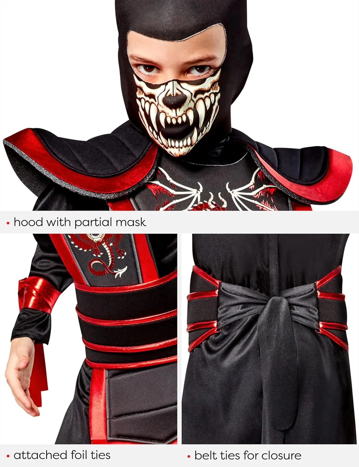 Rubies Boy's Ninja Light Warrior Costume Jumpsuit and Hood