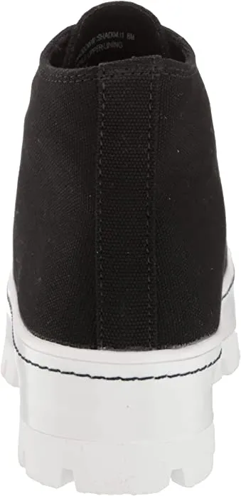 Shaddoww Hi-top Platform Sneakers in Black Fabric