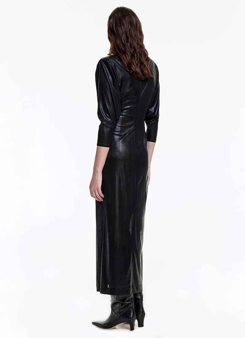 Sharp Shoulder Twist Dress